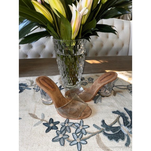 Jeffrey Campbell Women's Clear Lucite Heel Mules Slides Size 7.5‎ - Picture 3 of 6